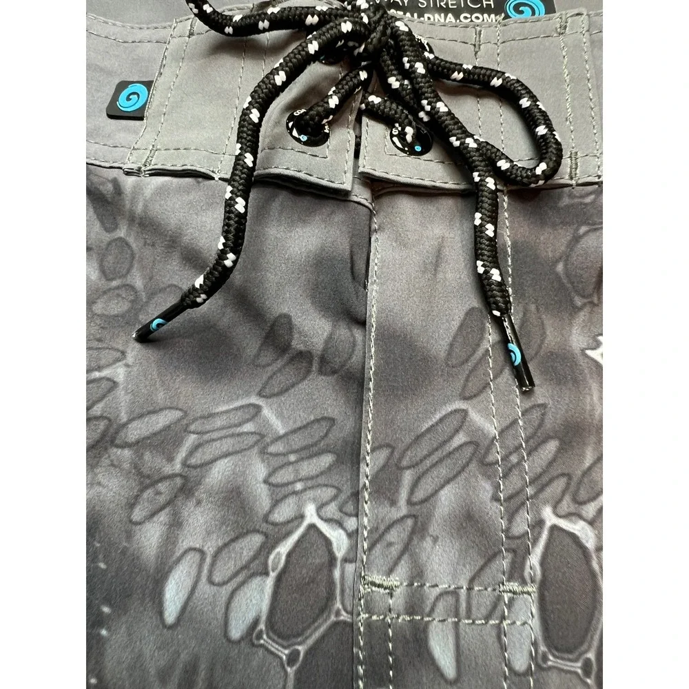 Coastal DNA Board Shorts Men 38 Blue DNA Grey Scale 4-Way Stretch Swim Trunk G14
